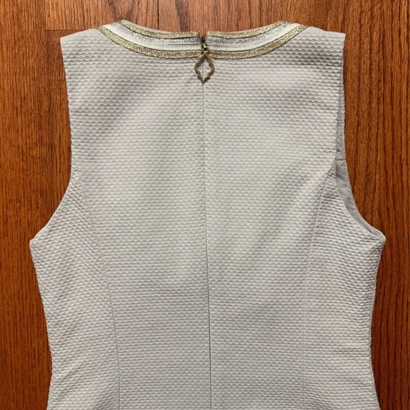 Lilly Pulitzer Mila shift dress in seaside grey with metallic embroidery size 00 - Picture 12 of 16